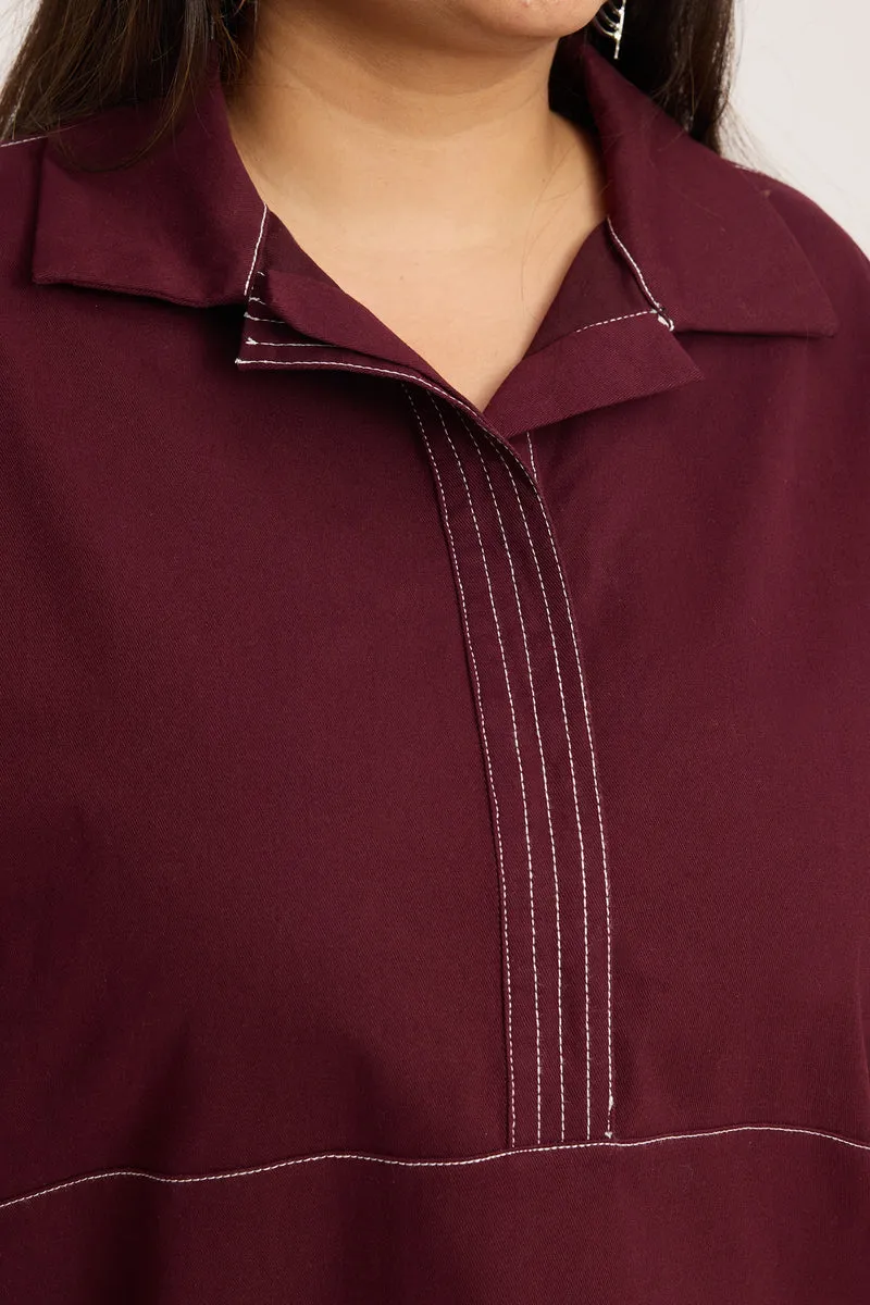 Aisra|100% Cotton Half Placket Shirt