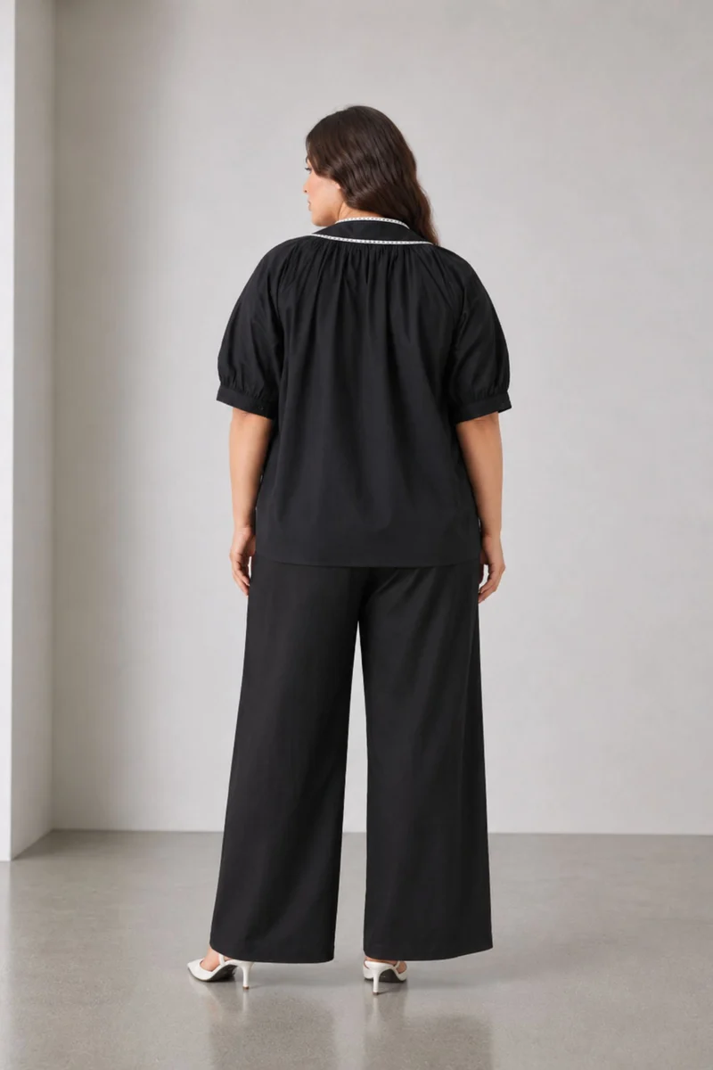Zilnon|Cotton Half Sleeves Tunic Top