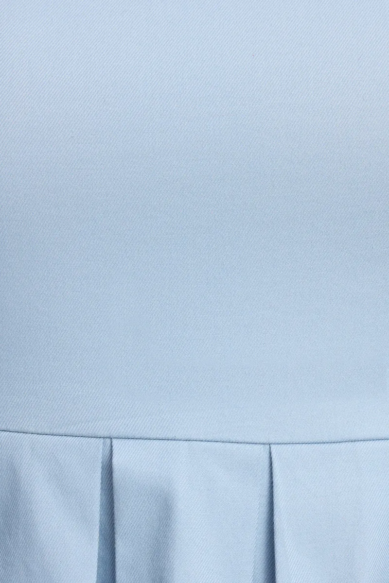 Civo|Viscose Pleated Dress With Sweetheart Neck