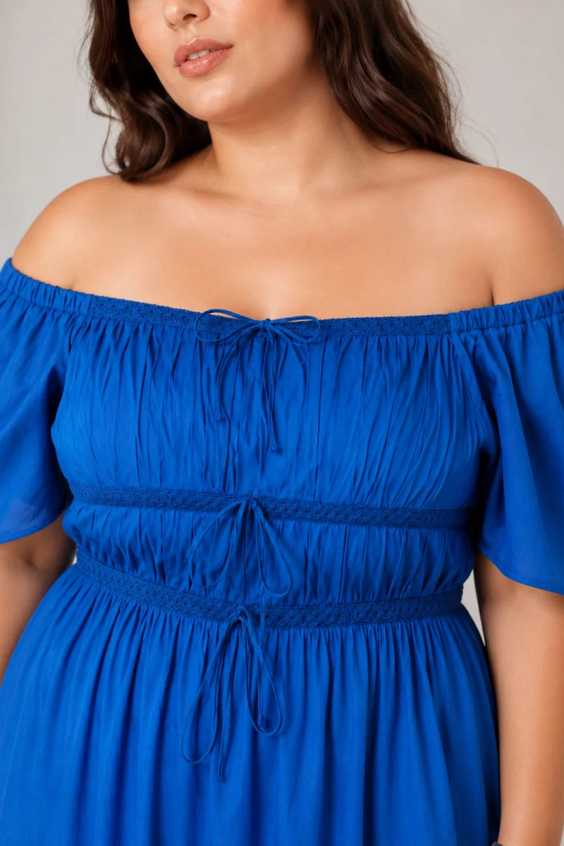 Chiyo|100% Cotton Fit And Flare Maxi Dress