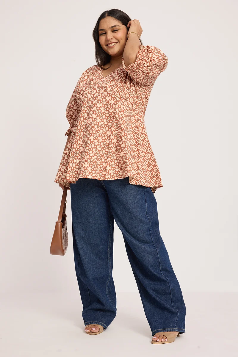 Saona|100% Cotton Peplum Top