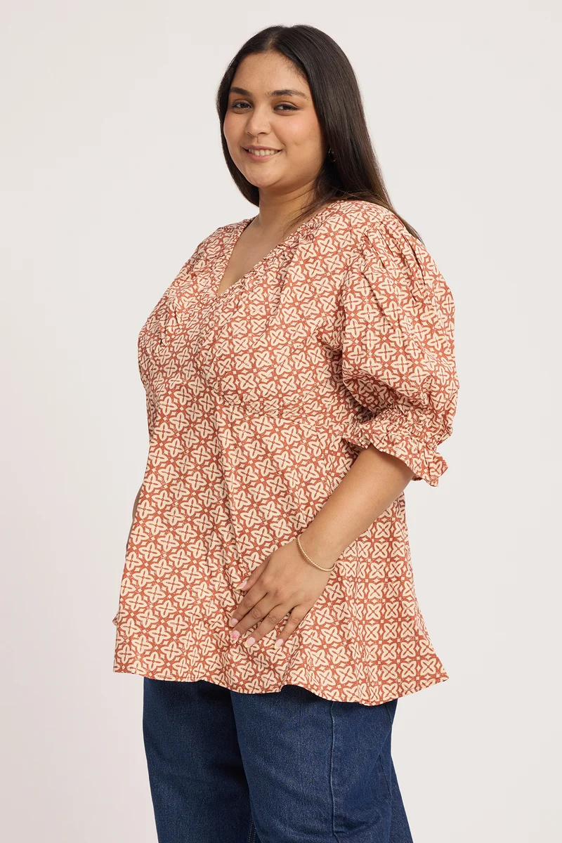 Saona|100% Cotton Peplum Top