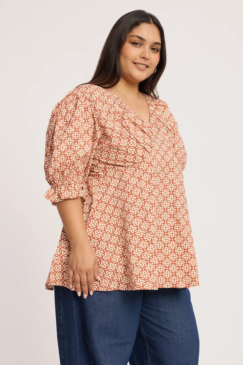 Saona|100% Cotton Peplum Top