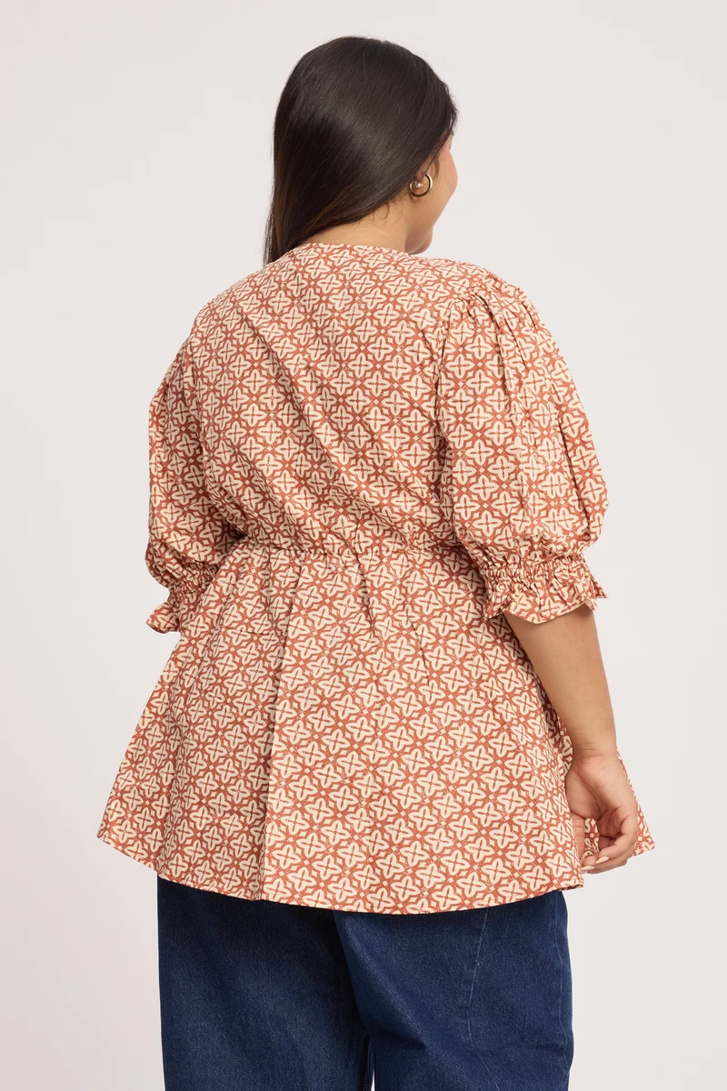 Saona|100% Cotton Peplum Top