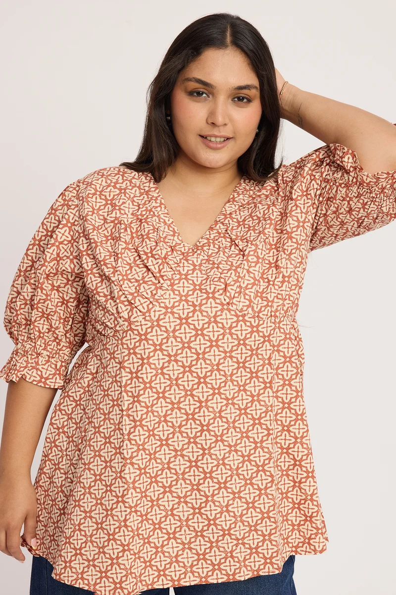 Saona|100% Cotton Peplum Top