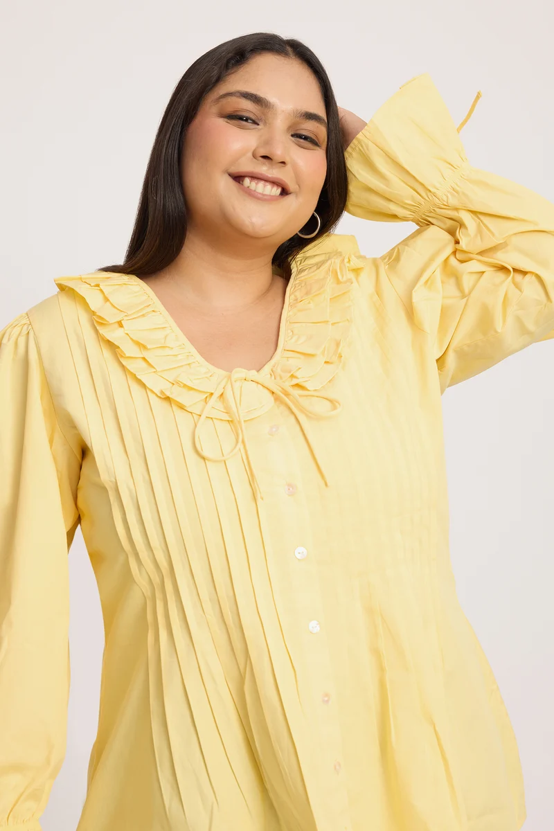 Rhilaith|100% Cotton Pin Tuck Detail Shirt Blouse