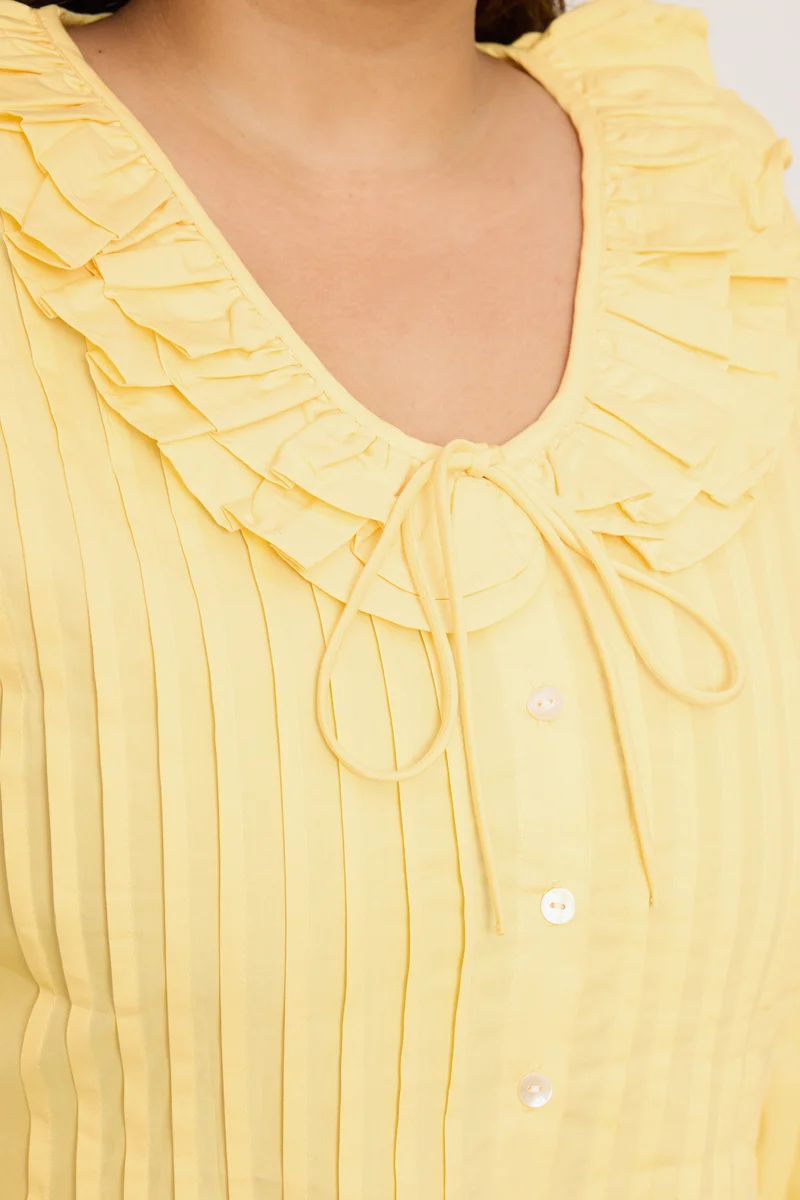 Rhilaith|100% Cotton Pin Tuck Detail Shirt Blouse