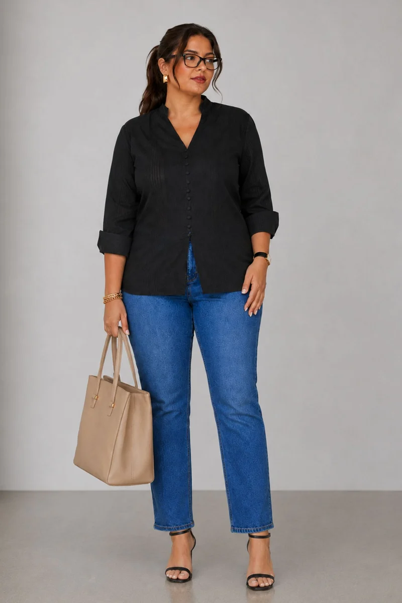 Mae|100% Viscose Mandarin Split