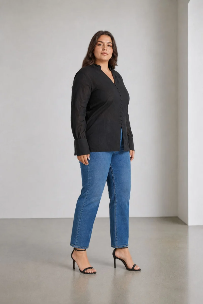 Mae|100% Viscose Mandarin Split