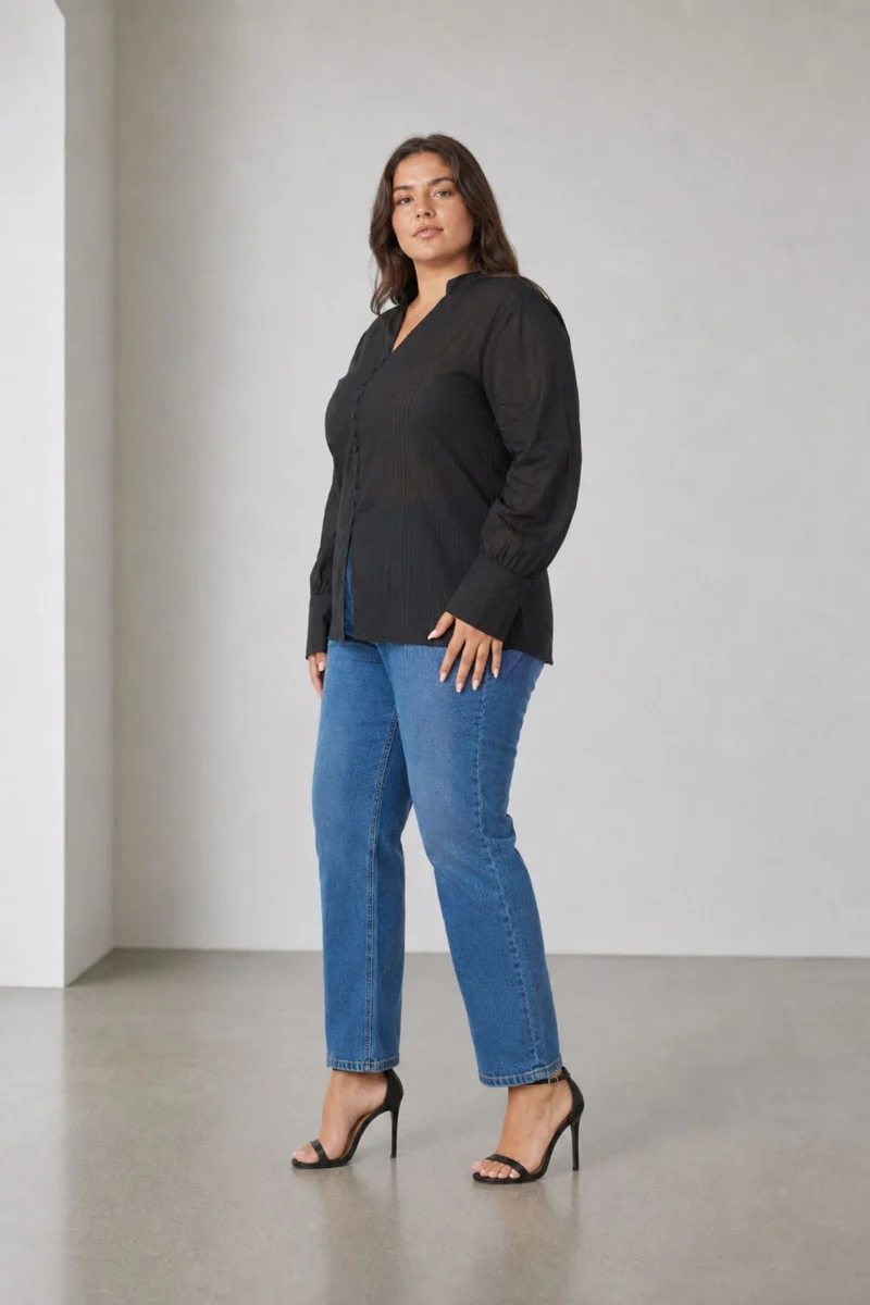 Mae|100% Viscose Mandarin Split