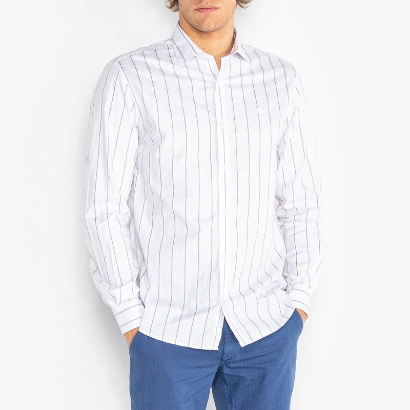 Chemise Charles oxford à rayures off-white