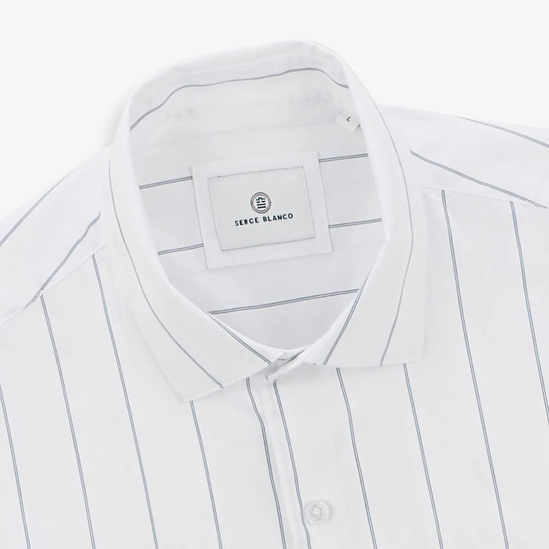 Chemise Charles oxford à rayures off-white
