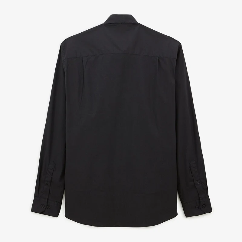 Chemise à manches longues unie noire