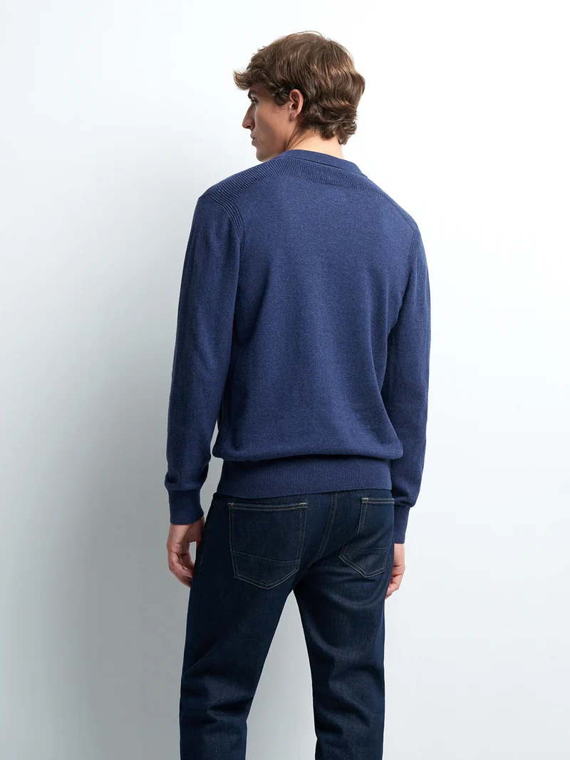 Pull col derby en coton cachemire