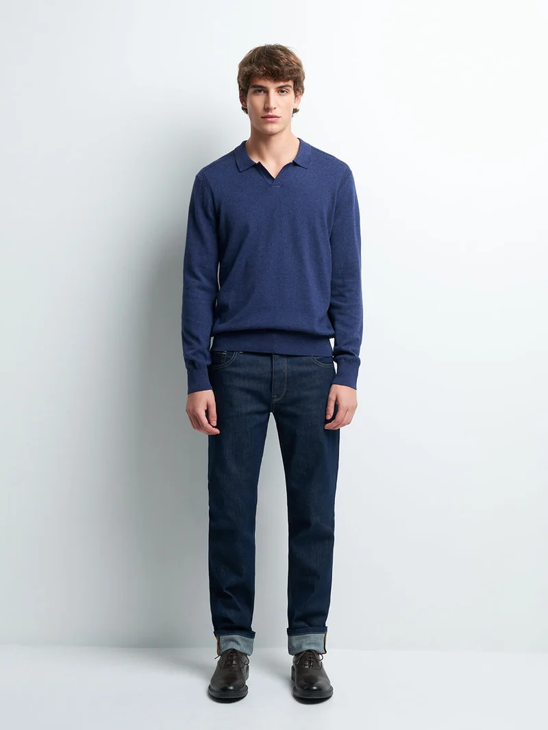Pull col derby en coton cachemire