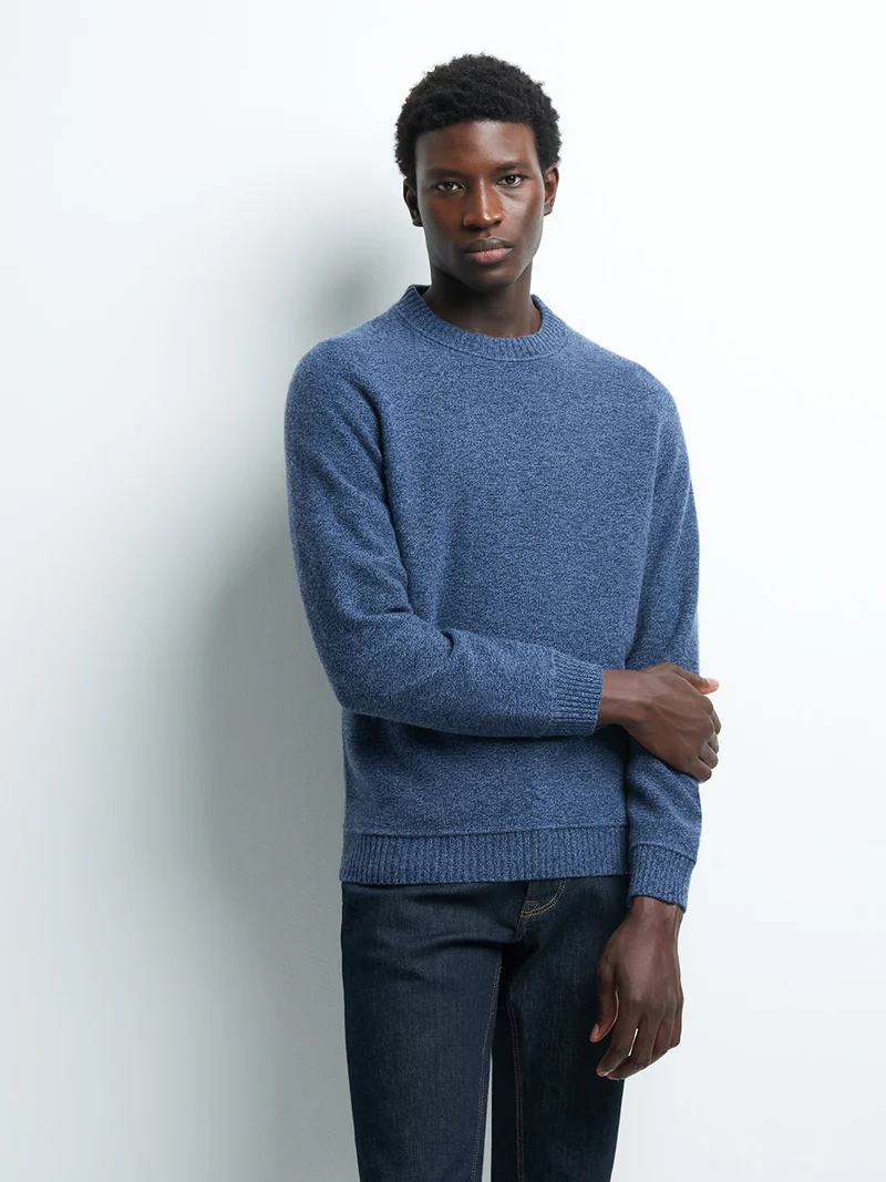 Pull col rond en laine d'agneau
