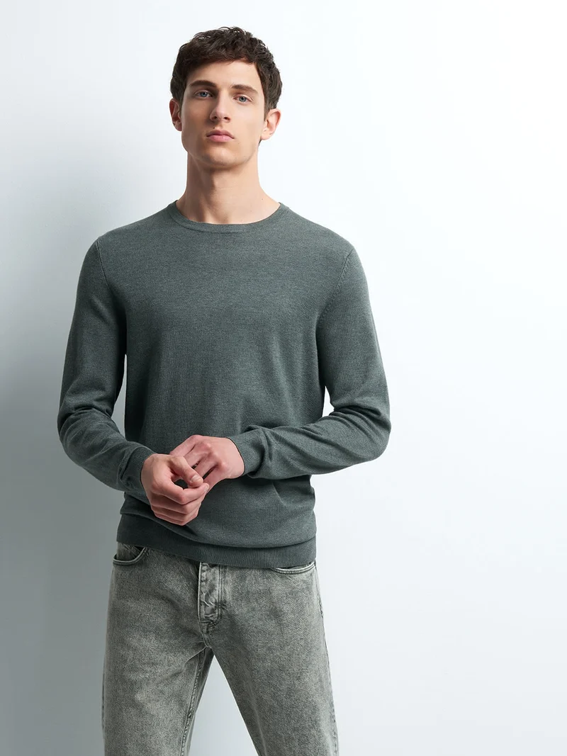 Pull col rond en viscose certifiée