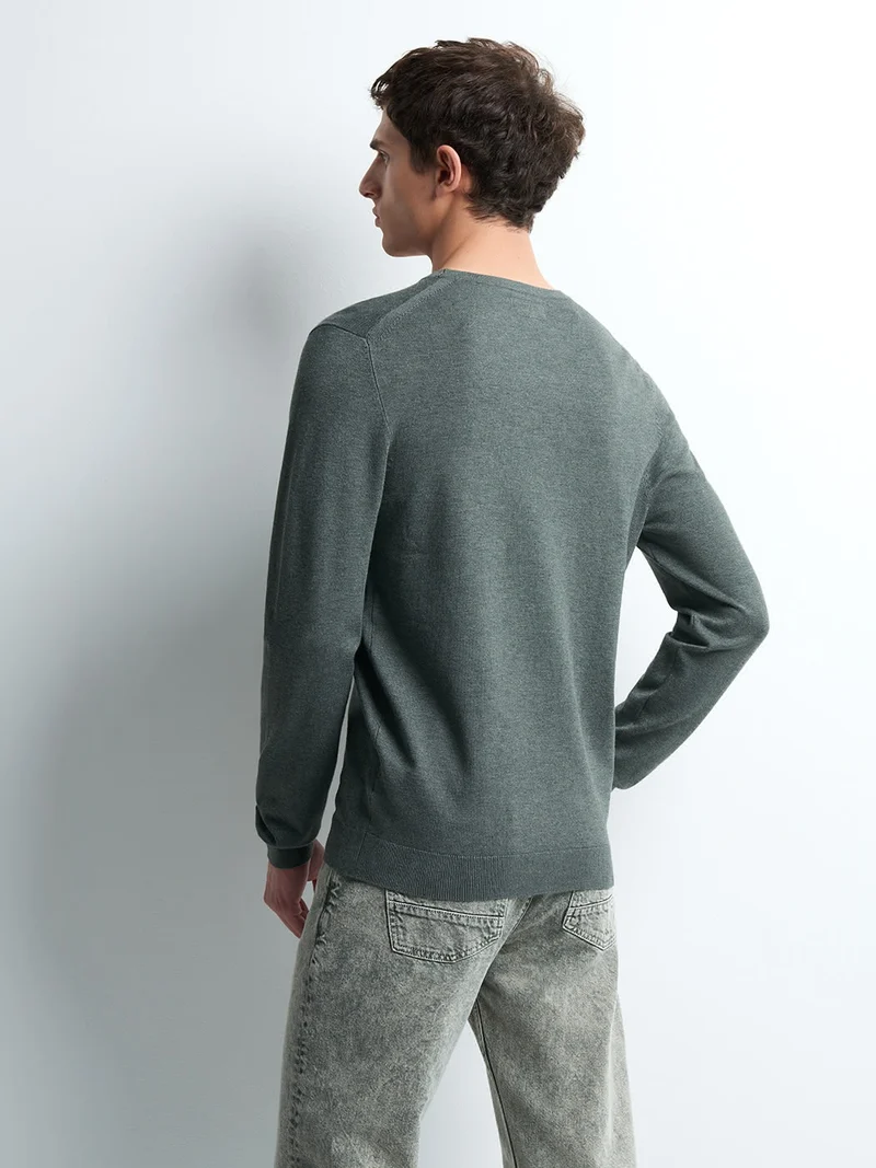 Pull col rond en viscose certifiée