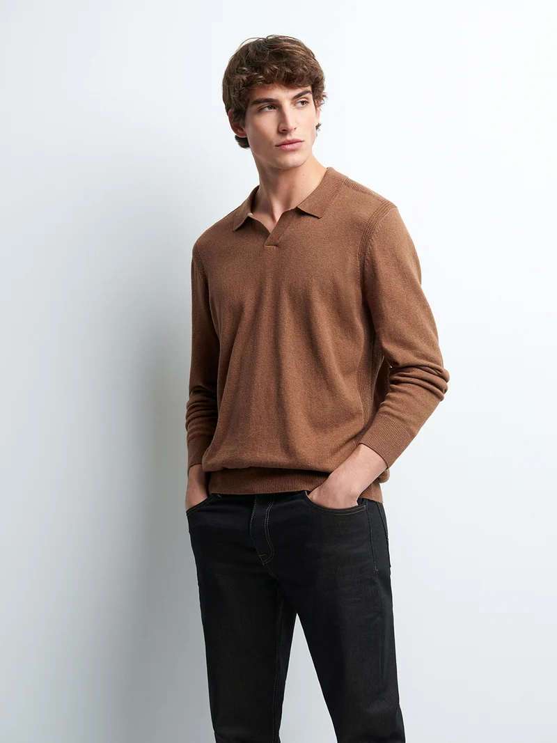 Pull col derby en coton cachemire