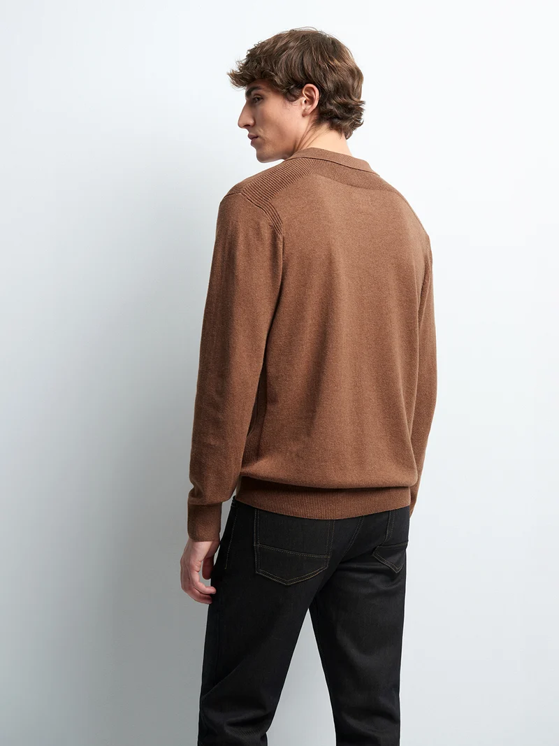 Pull col derby en coton cachemire