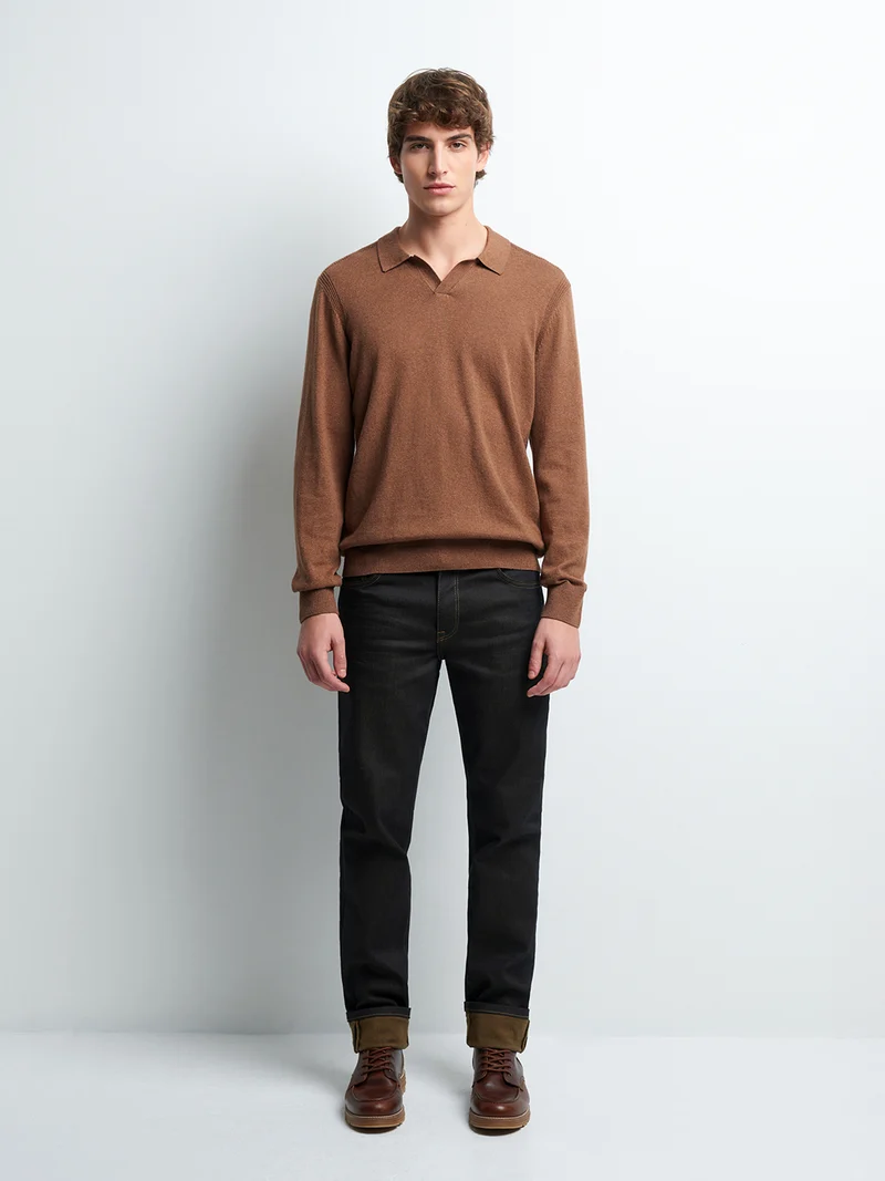Pull col derby en coton cachemire