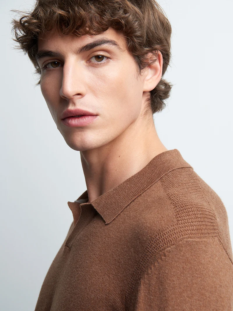 Pull col derby en coton cachemire