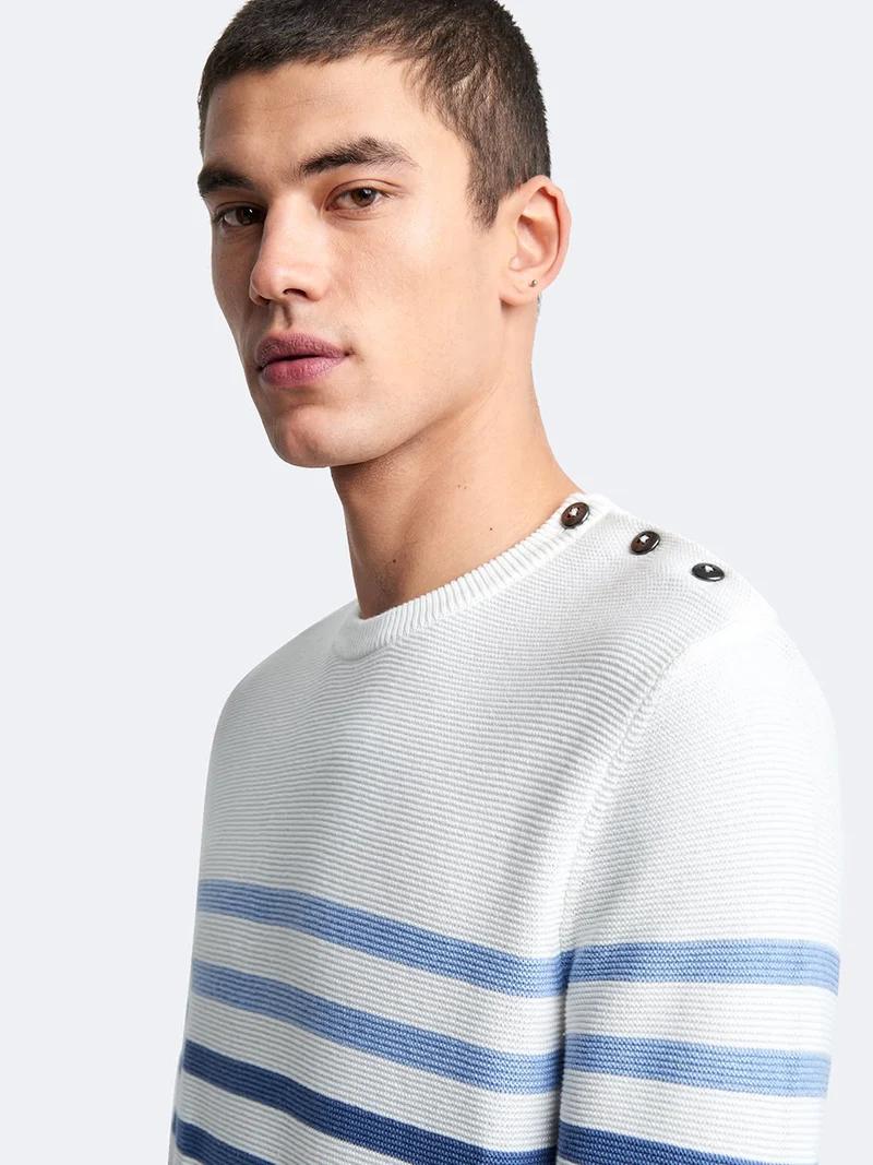 Pull col rond en coton