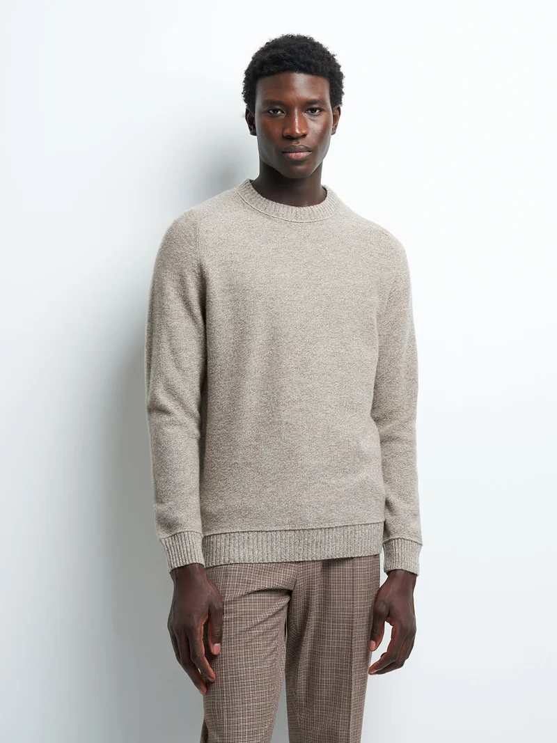 Pull col rond en laine d'agneau