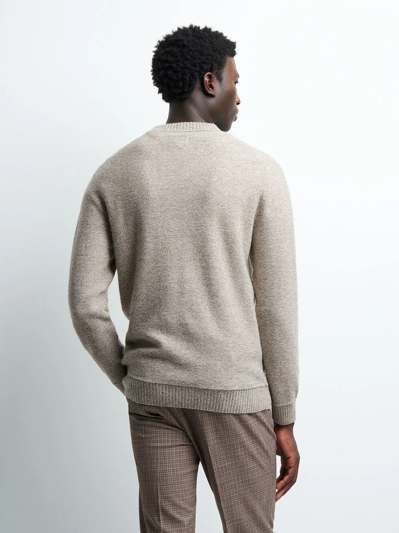 Pull col rond en laine d'agneau
