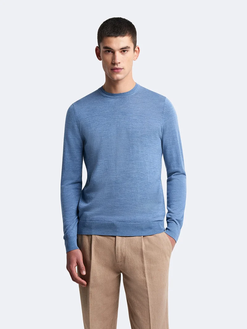 Pull col rond en laine mérinos