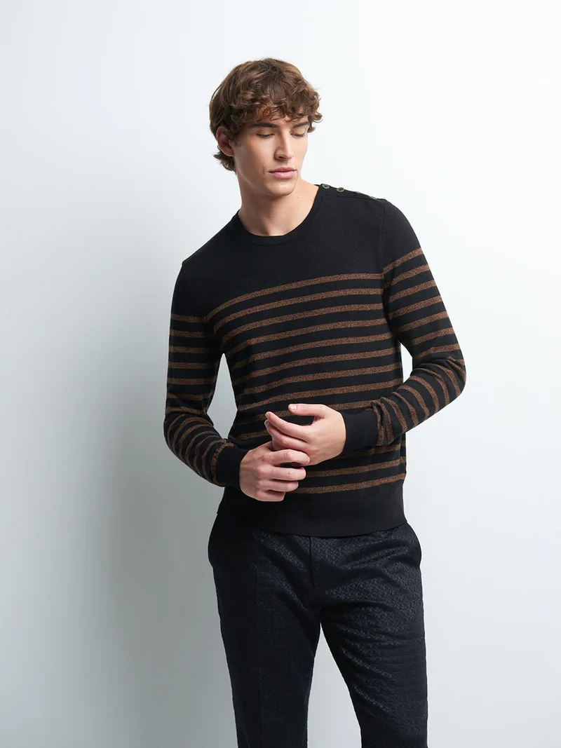 Pull marinière col rond