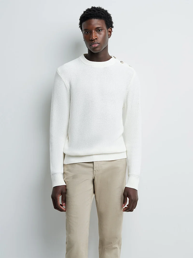 Pull col rond en coton