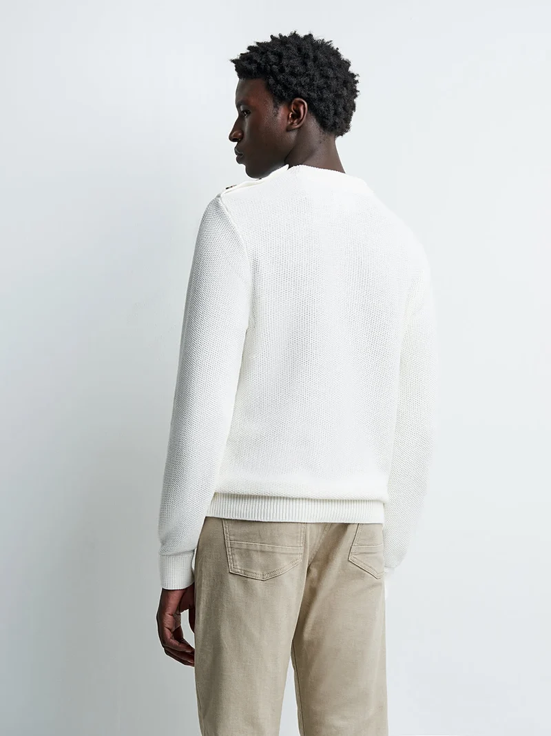 Pull col rond en coton