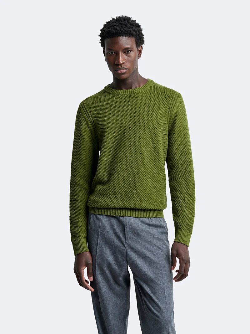 Pull col rond en coton