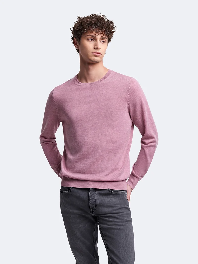 Pull col rond en laine mérinos