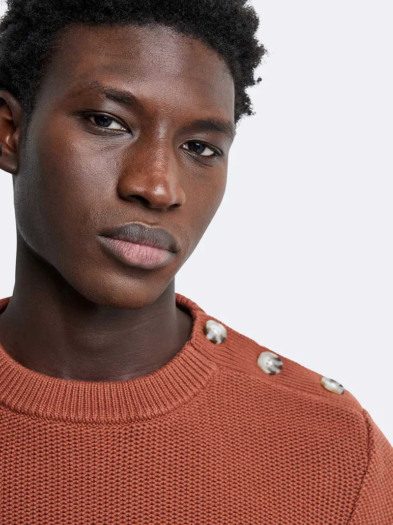 Pull col rond en coton