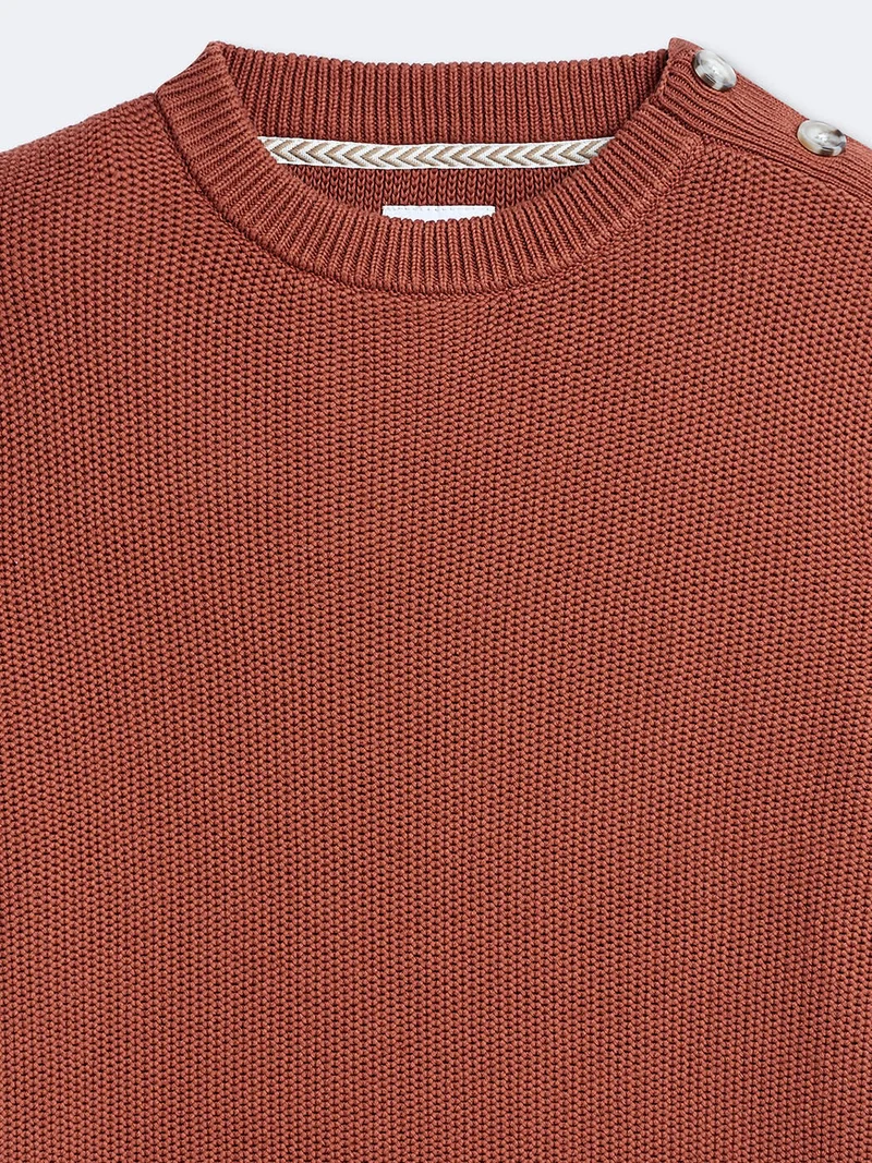 Pull col rond en coton