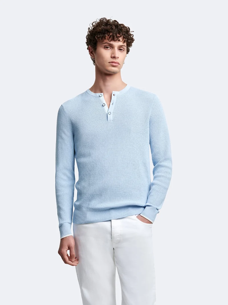 Pull col tunisien en coton