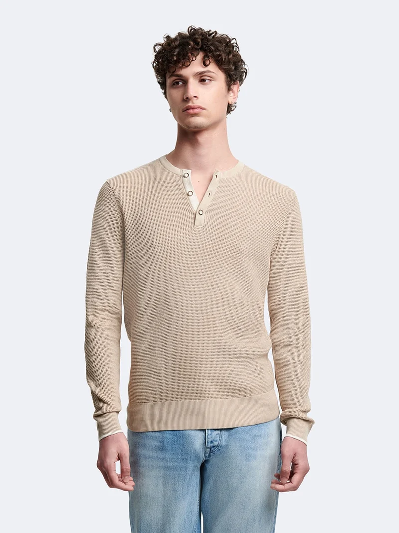 Pull col tunisien en coton
