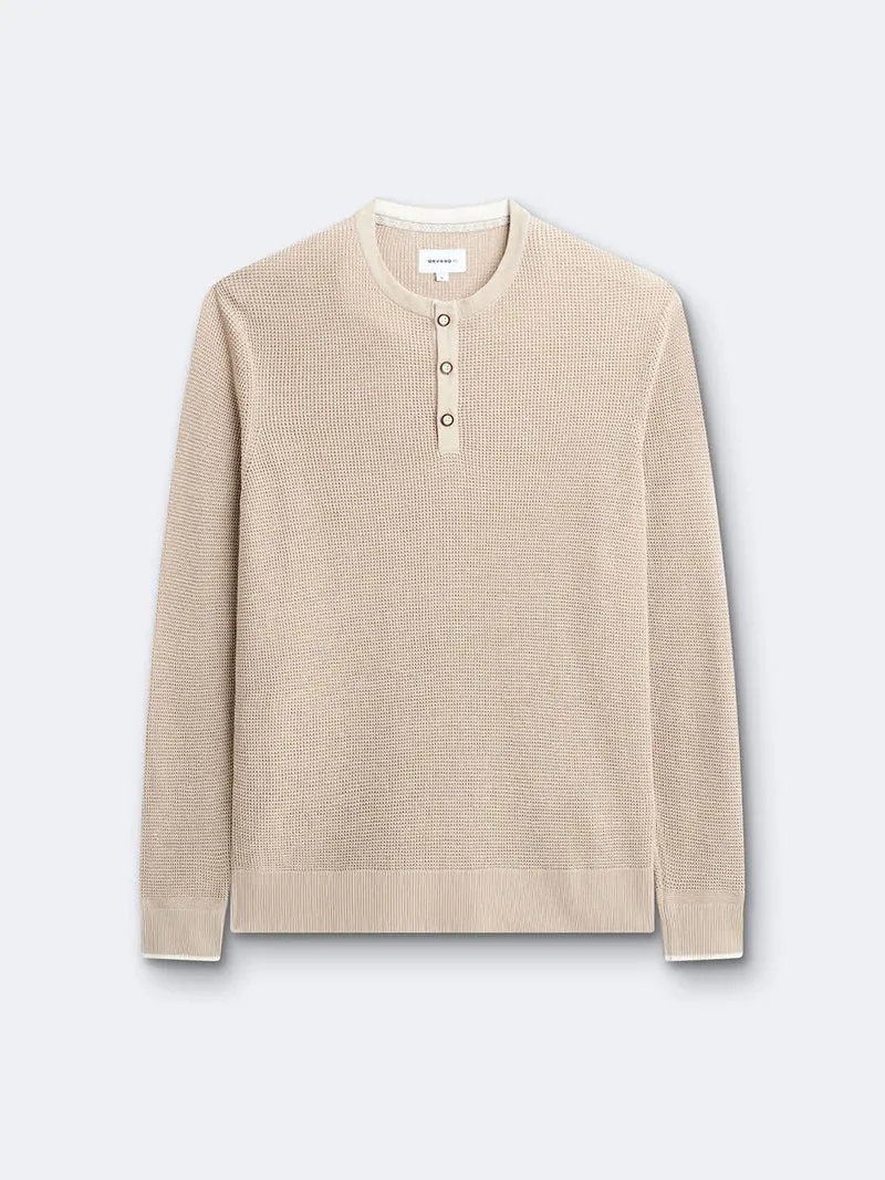 Pull col tunisien en coton