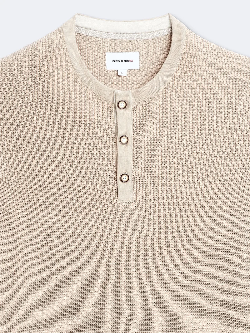 Pull col tunisien en coton