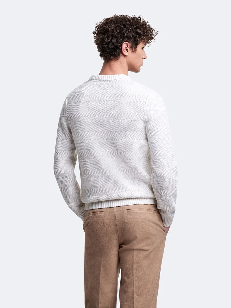 Pull col rond en coton mélangé