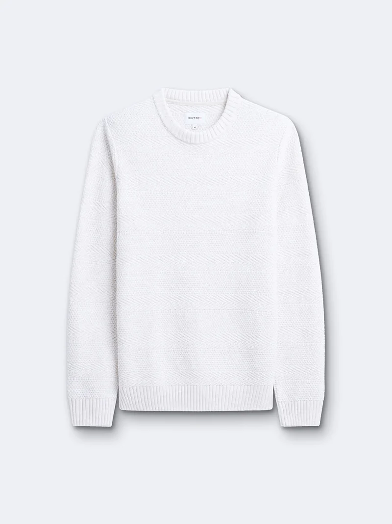 Pull col rond en coton mélangé