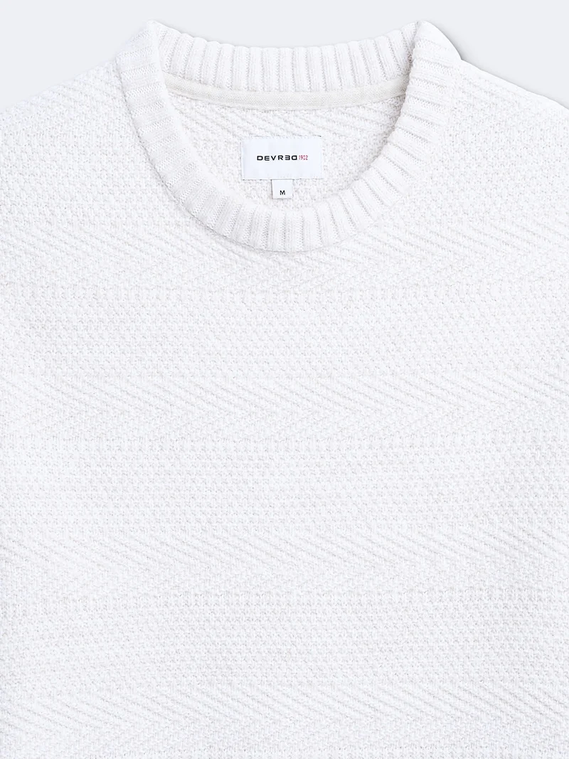 Pull col rond en coton mélangé