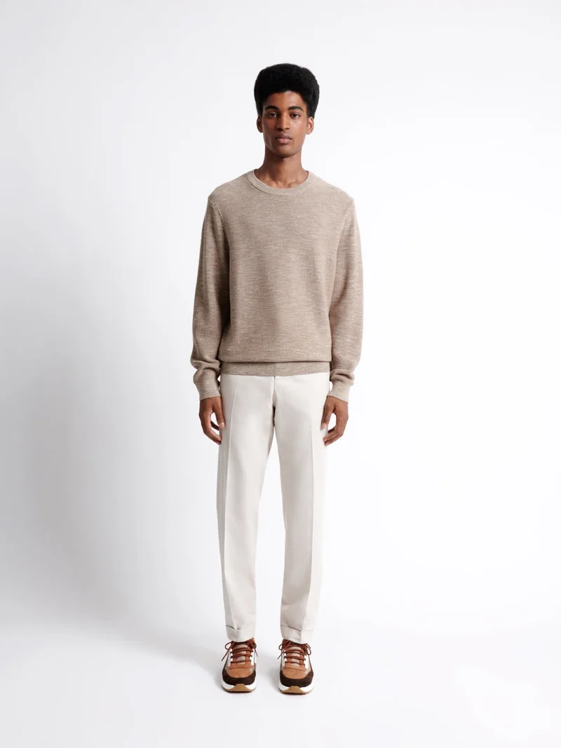 Pull col rond 100% coton