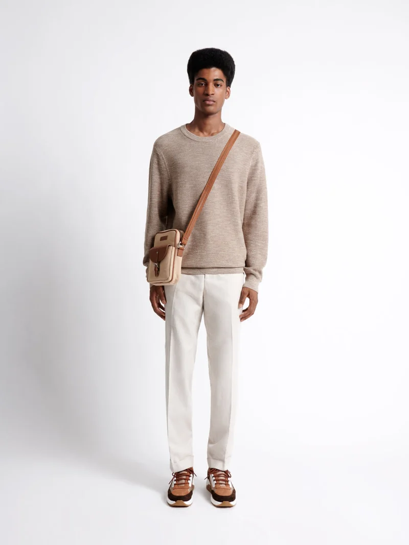 Pull col rond 100% coton