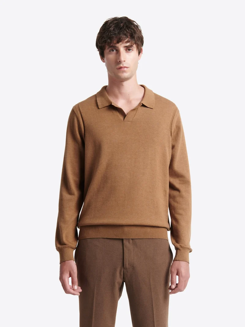 Pull à col derby en coton mélangé