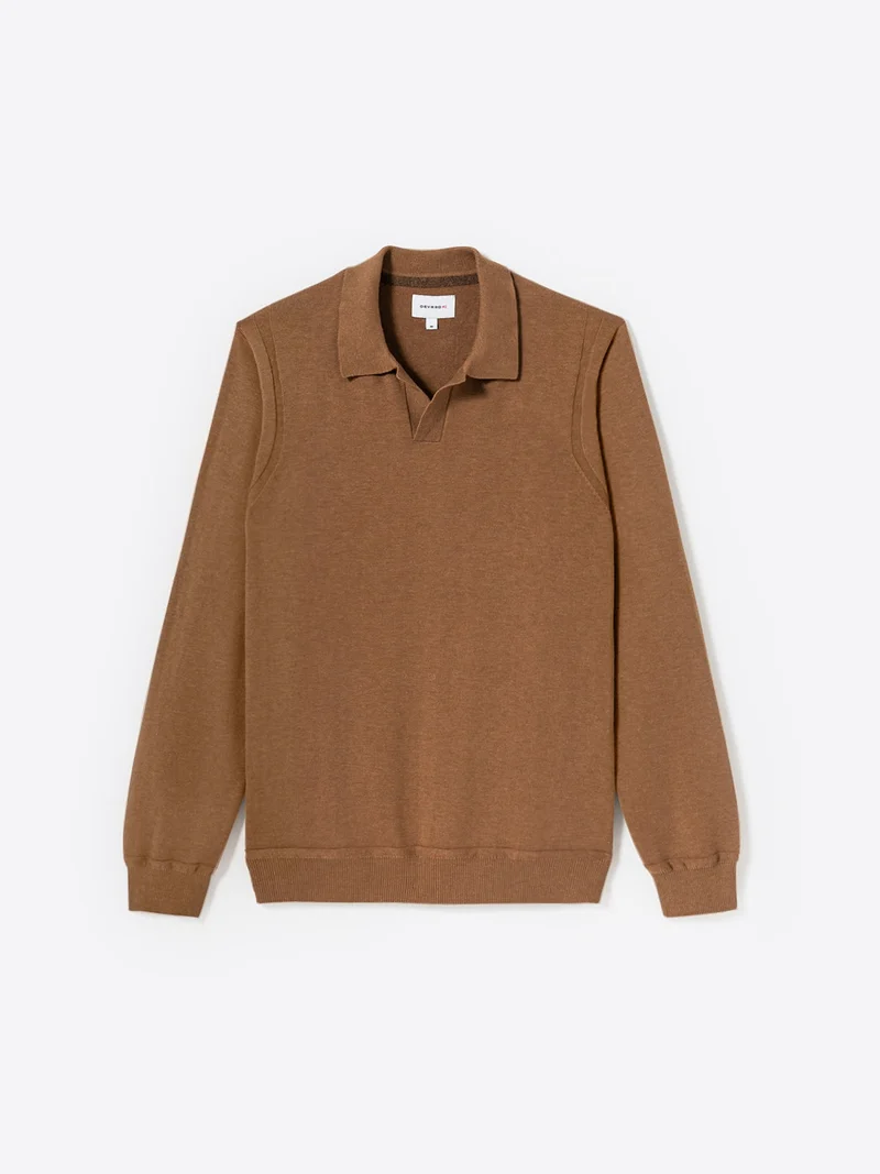 Pull à col derby en coton mélangé