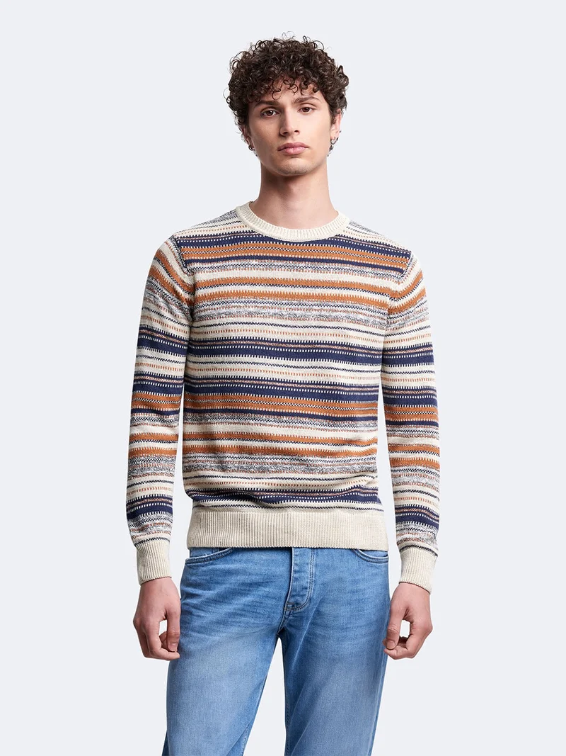 Pull col rond en coton mélangé