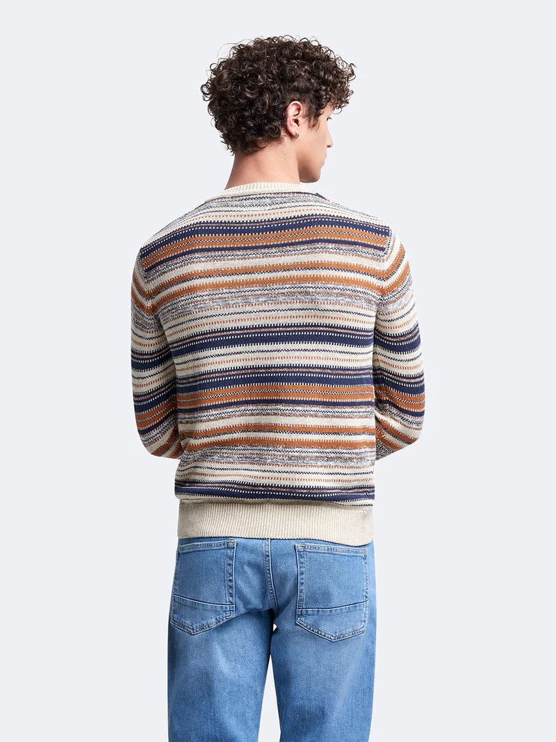 Pull col rond en coton mélangé